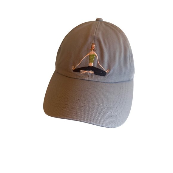 The Girls Yoga Girl Gray Baseball Cap Embroidered Yoga Pose Adjustable - Picture 1 of 6
